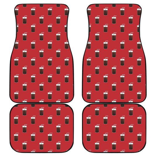 Glass Of Cola Pattern Print Front and Back Car Floor Mats