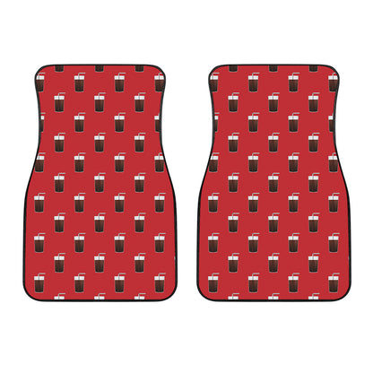 Glass Of Cola Pattern Print Front Car Floor Mats