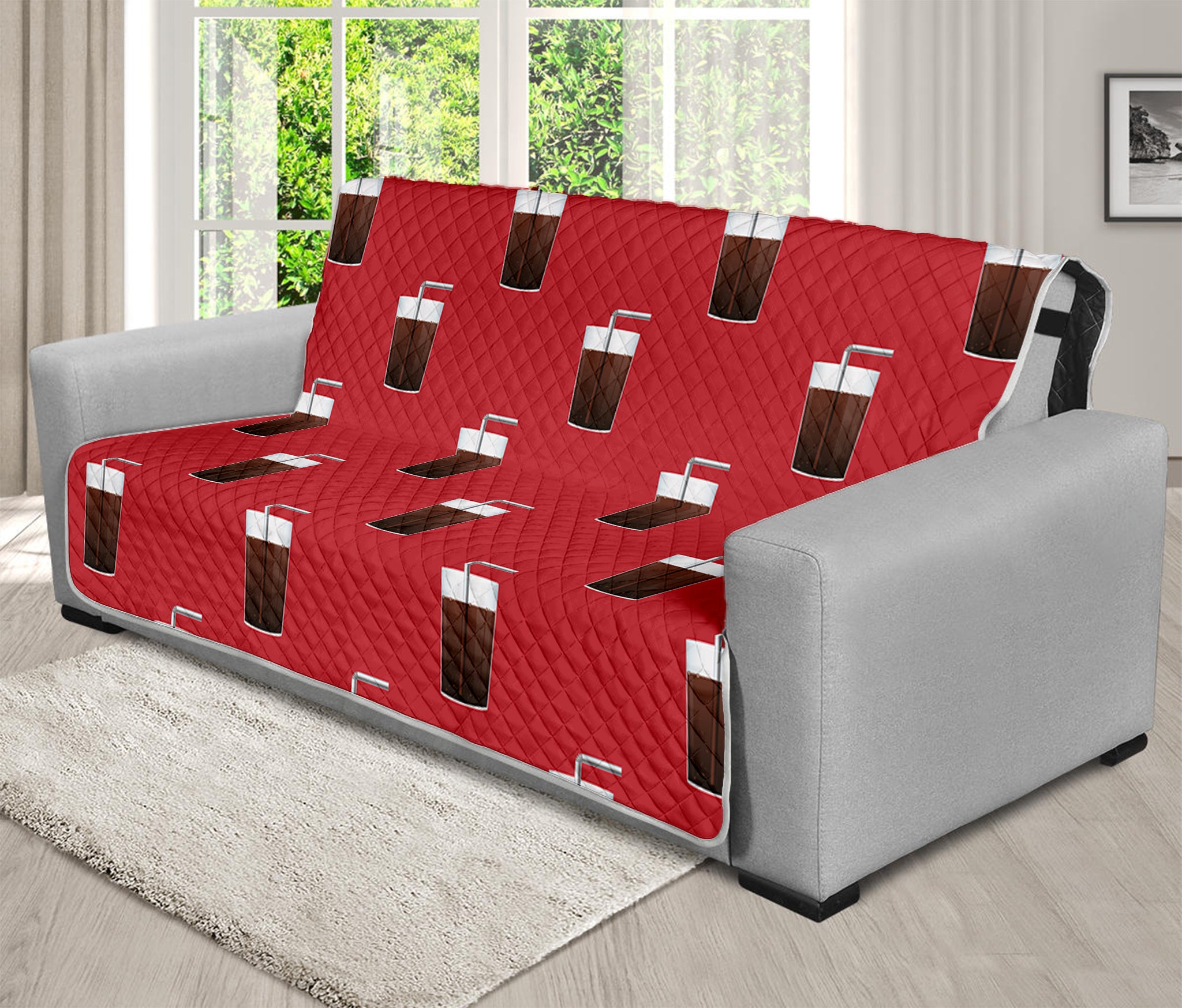 Glass Of Cola Pattern Print Futon Protector