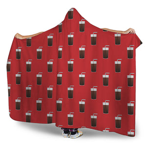 Glass Of Cola Pattern Print Hooded Blanket