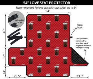 Glass Of Cola Pattern Print Loveseat Protector