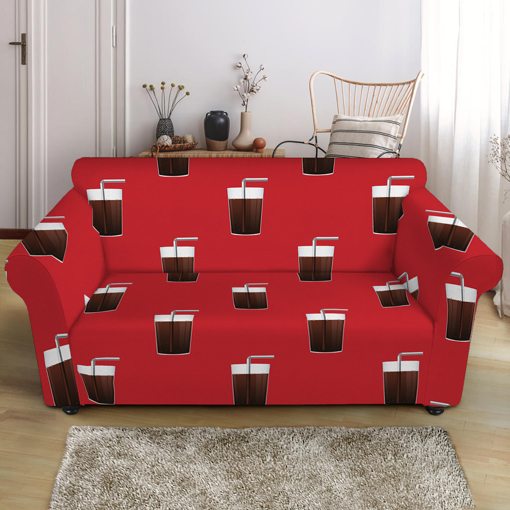 Glass Of Cola Pattern Print Loveseat Slipcover