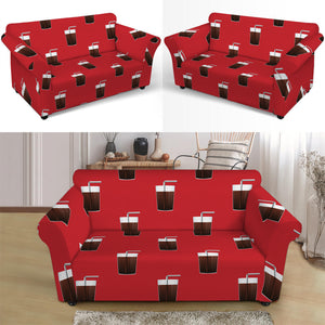 Glass Of Cola Pattern Print Loveseat Slipcover