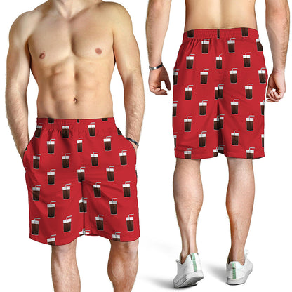 Glass Of Cola Pattern Print Men's Shorts
