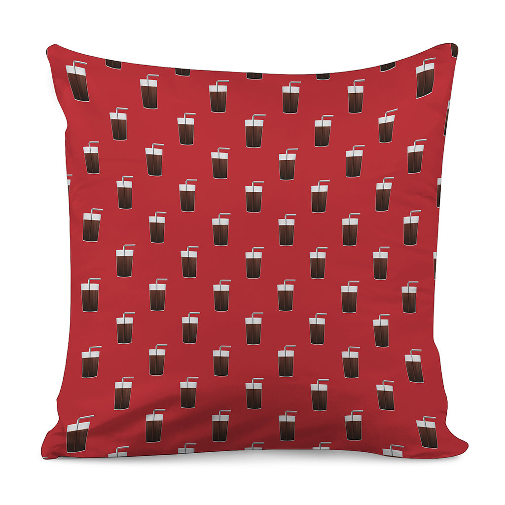 Glass Of Cola Pattern Print Pillow Cover