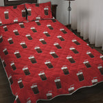 Glass Of Cola Pattern Print Quilt Bed Set