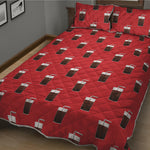 Glass Of Cola Pattern Print Quilt Bed Set