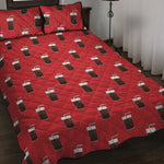 Glass Of Cola Pattern Print Quilt Bed Set