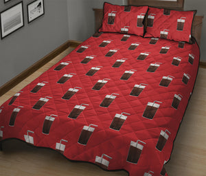 Glass Of Cola Pattern Print Quilt Bed Set