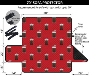 Glass Of Cola Pattern Print Sofa Protector