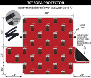 Glass Of Cola Pattern Print Sofa Protector