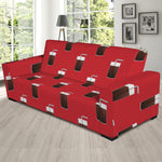 Glass Of Cola Pattern Print Sofa Slipcover