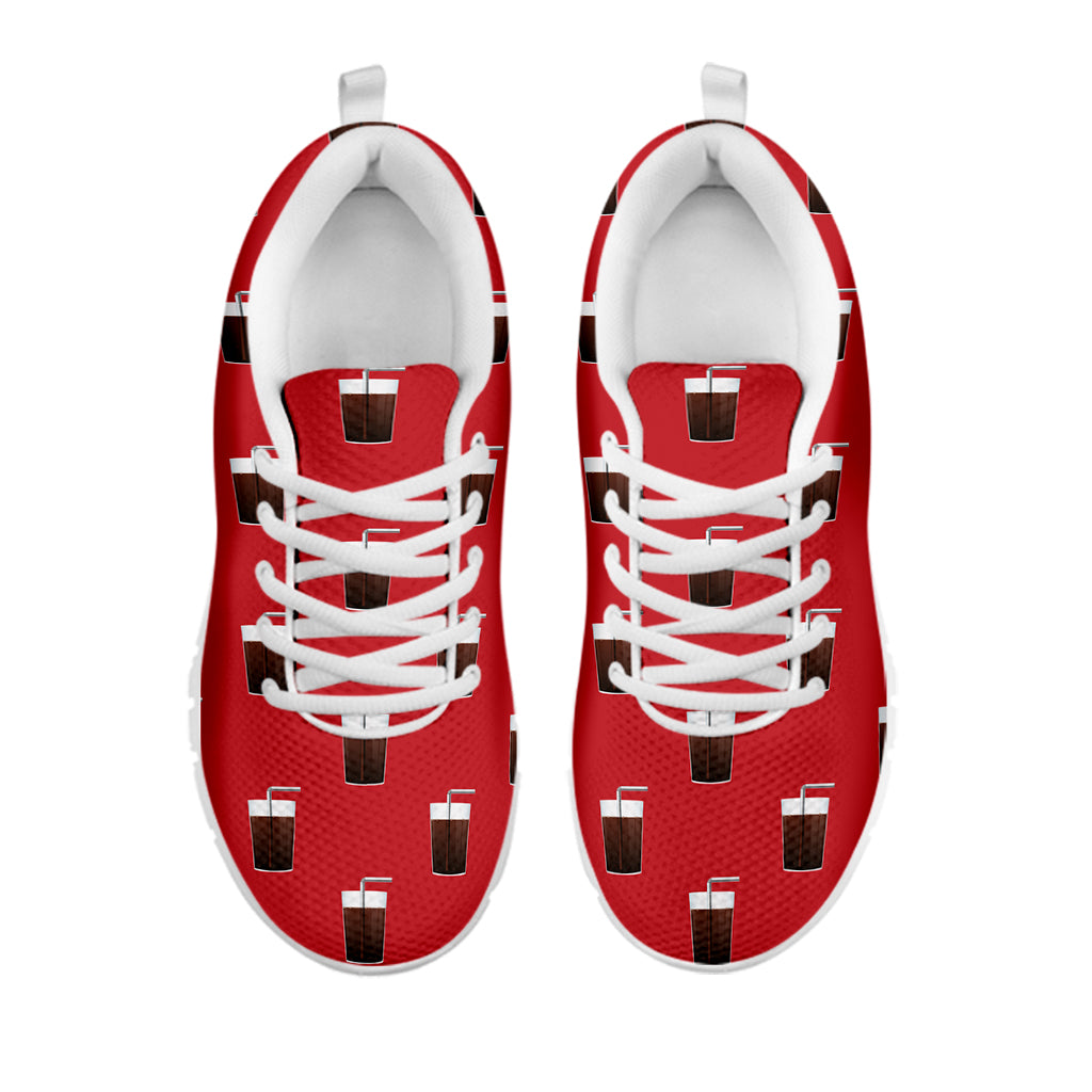 Glass Of Cola Pattern Print White Sneakers