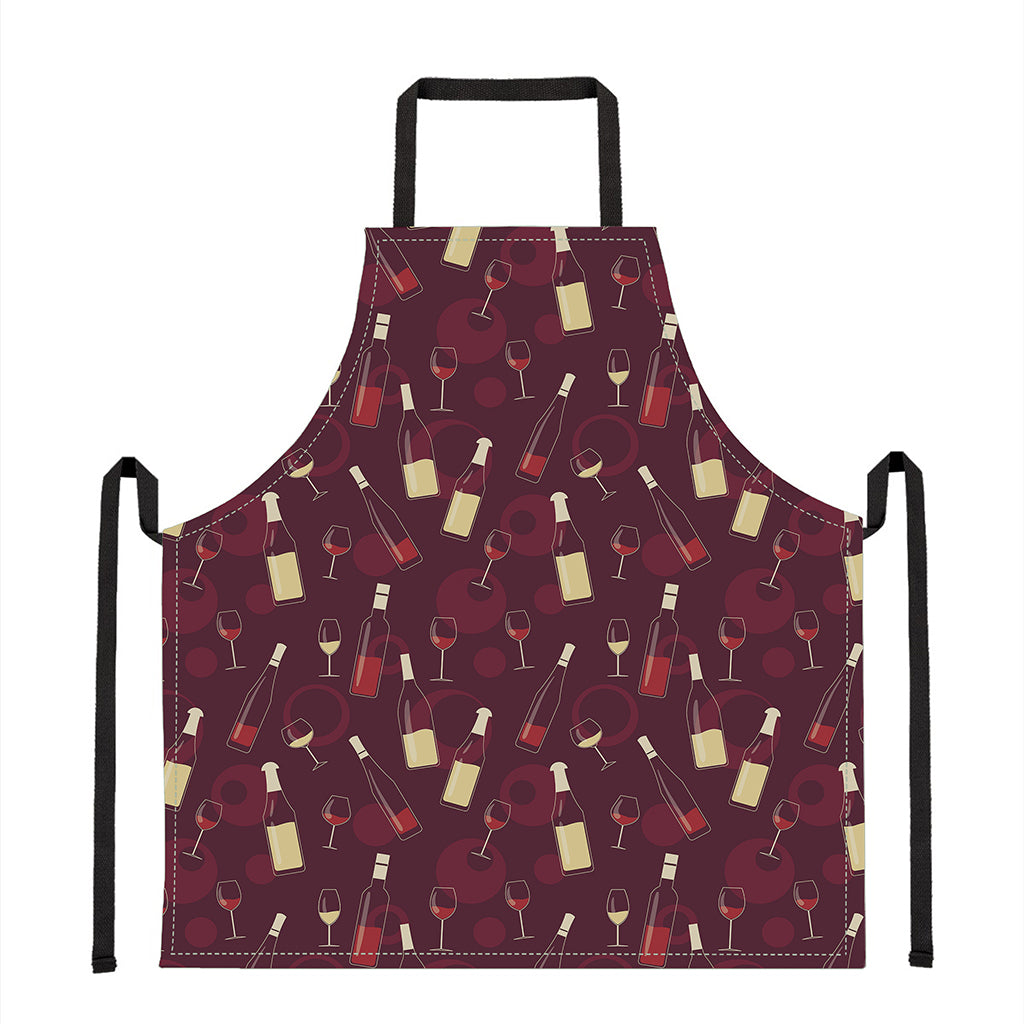Glasses And Bottles Of Wine Print Apron