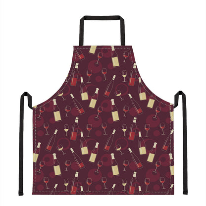 Glasses And Bottles Of Wine Print Apron