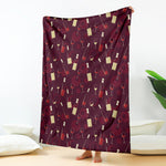 Glasses And Bottles Of Wine Print Blanket