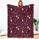 Glasses And Bottles Of Wine Print Blanket