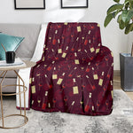 Glasses And Bottles Of Wine Print Blanket