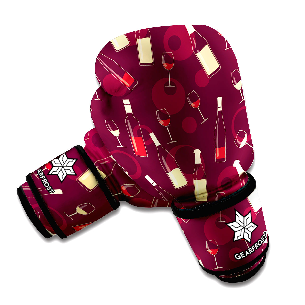 Glasses And Bottles Of Wine Print Boxing Gloves