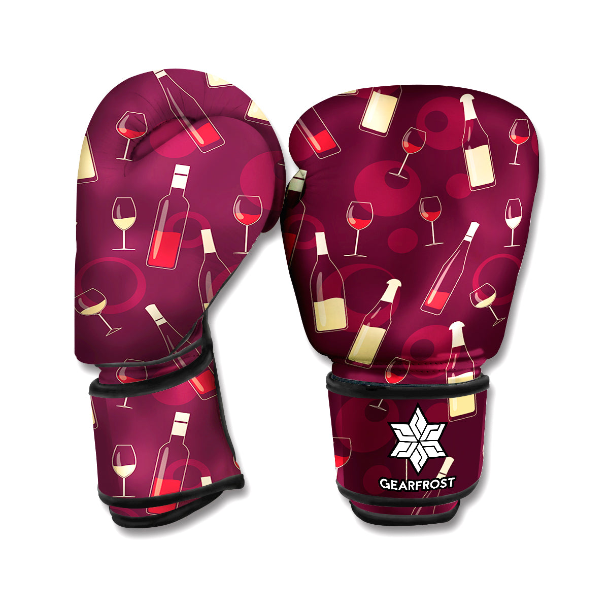Glasses And Bottles Of Wine Print Boxing Gloves