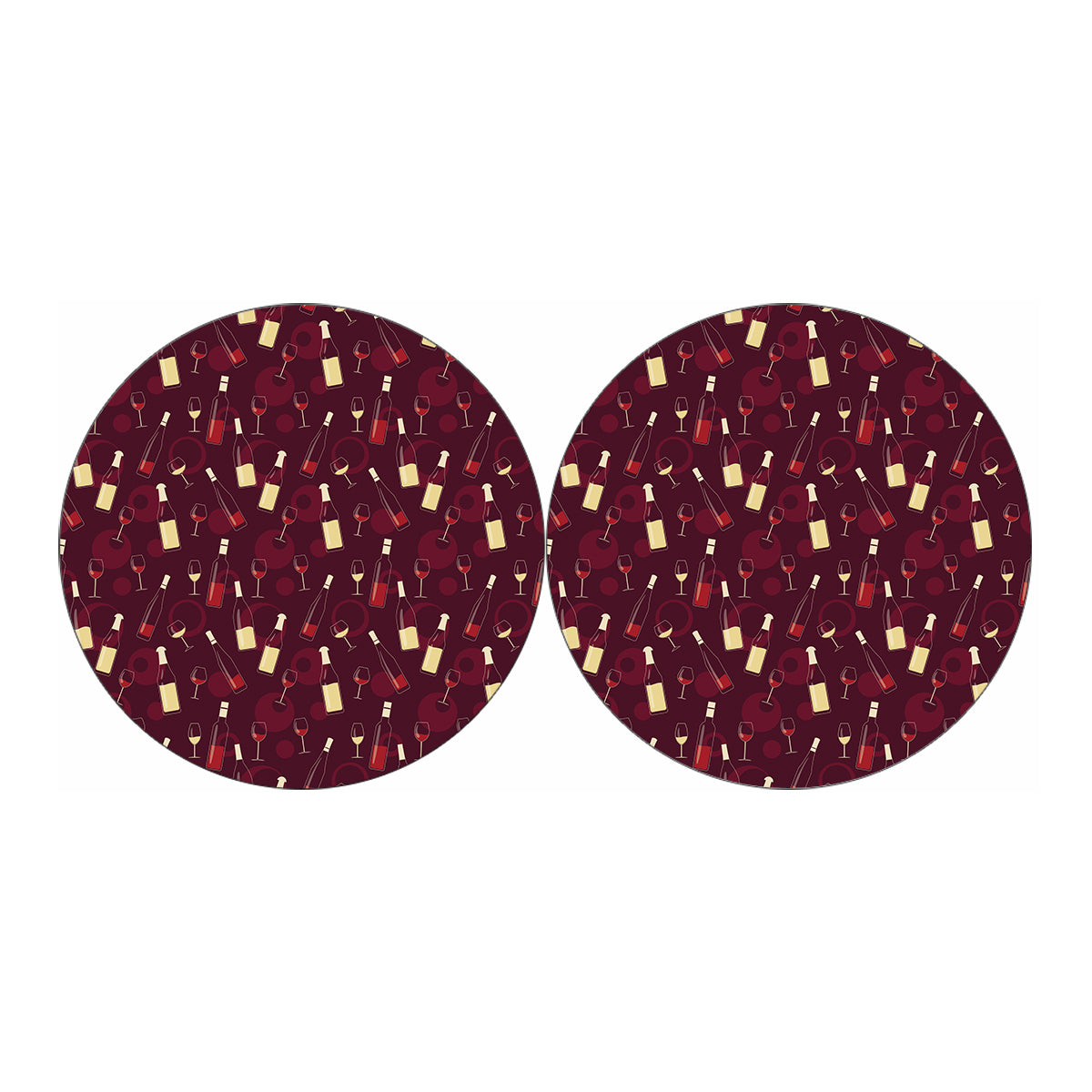 Glasses And Bottles Of Wine Print Car Coasters