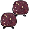 Glasses And Bottles Of Wine Print Car Headrest Covers