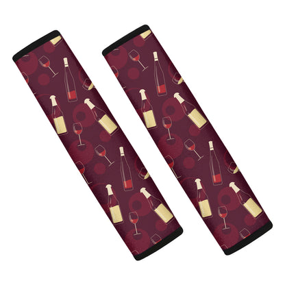 Glasses And Bottles Of Wine Print Car Seat Belt Covers