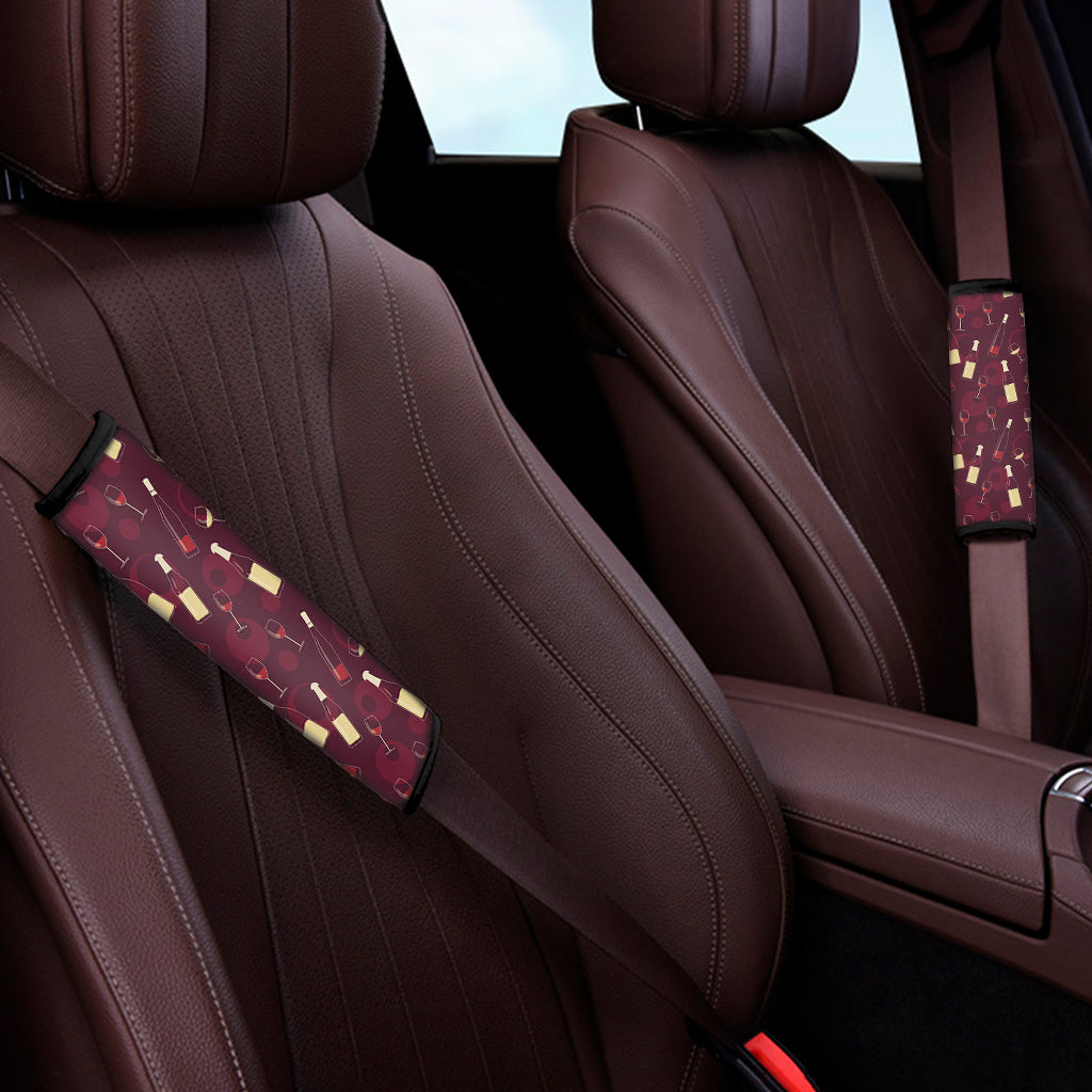 Glasses And Bottles Of Wine Print Car Seat Belt Covers