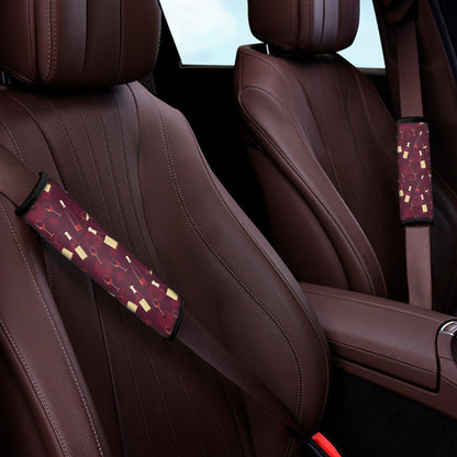 Glasses And Bottles Of Wine Print Car Seat Belt Covers