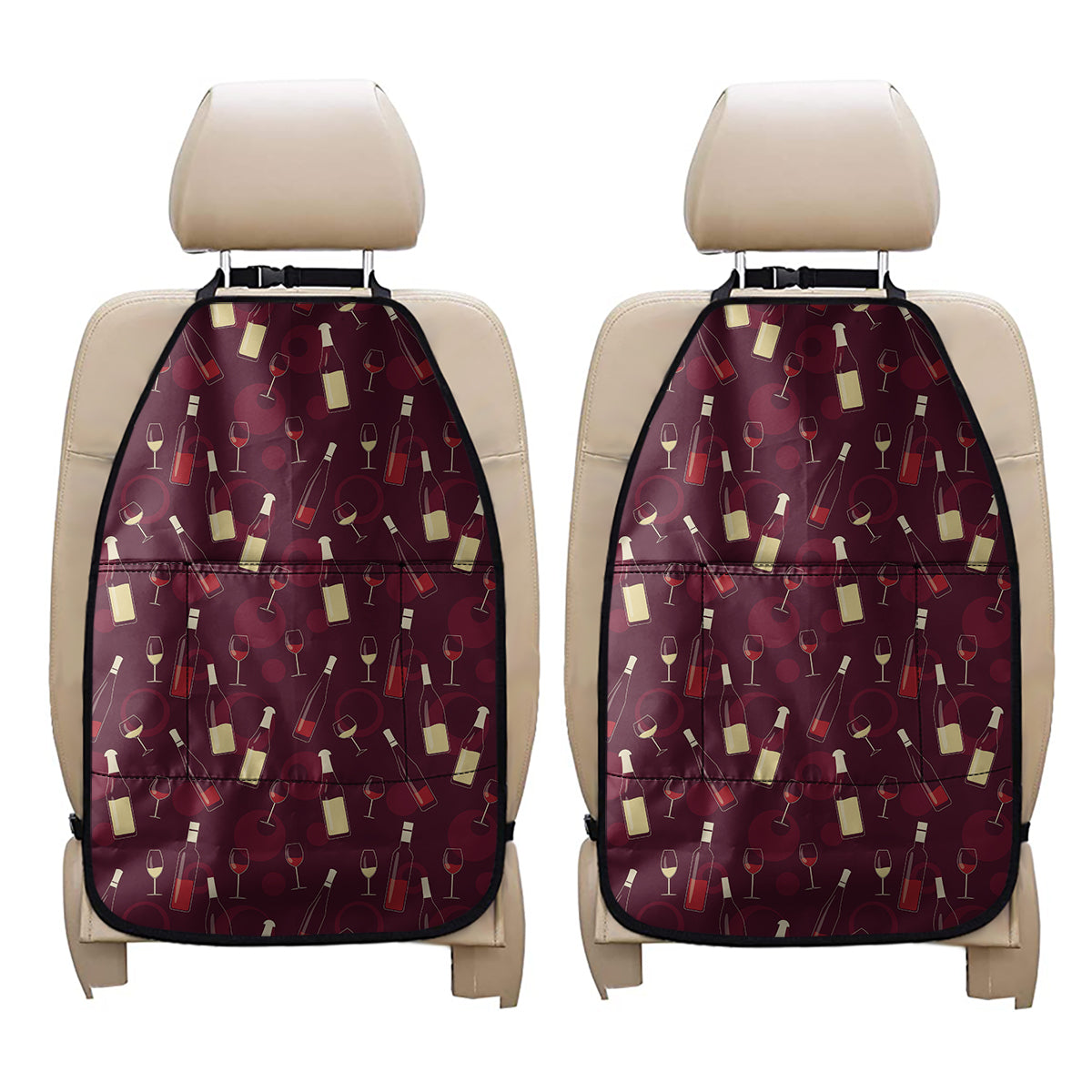 Glasses And Bottles Of Wine Print Car Seat Organizers