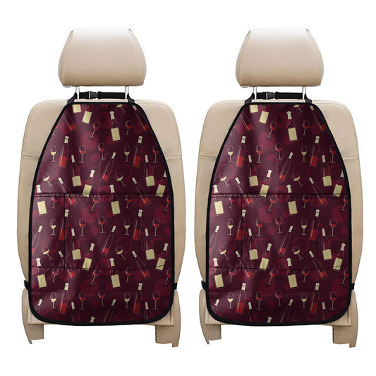 Glasses And Bottles Of Wine Print Car Seat Organizers