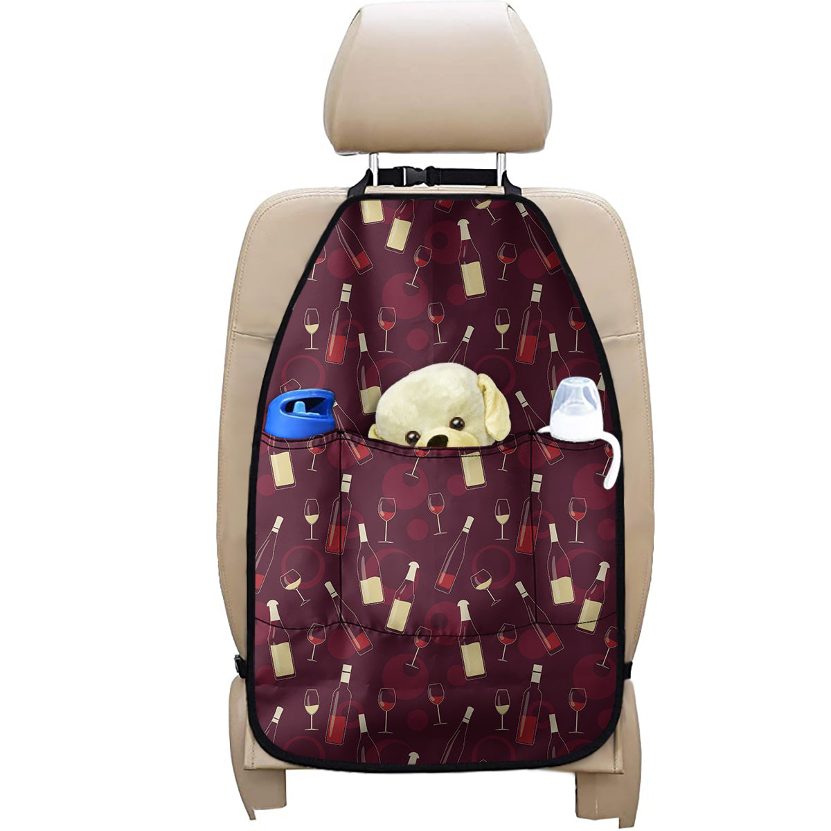 Glasses And Bottles Of Wine Print Car Seat Organizers