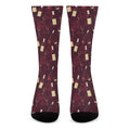 Glasses And Bottles Of Wine Print Crew Socks