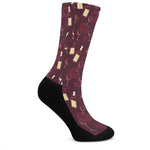 Glasses And Bottles Of Wine Print Crew Socks