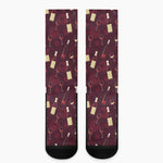 Glasses And Bottles Of Wine Print Crew Socks