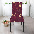 Glasses And Bottles Of Wine Print Dining Chair Slipcover