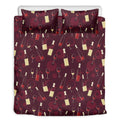 Glasses And Bottles Of Wine Print Duvet Cover Bedding Set