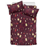 Glasses And Bottles Of Wine Print Duvet Cover Bedding Set