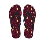 Glasses And Bottles Of Wine Print Flip Flops