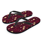 Glasses And Bottles Of Wine Print Flip Flops