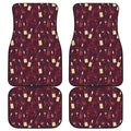 Glasses And Bottles Of Wine Print Front and Back Car Floor Mats
