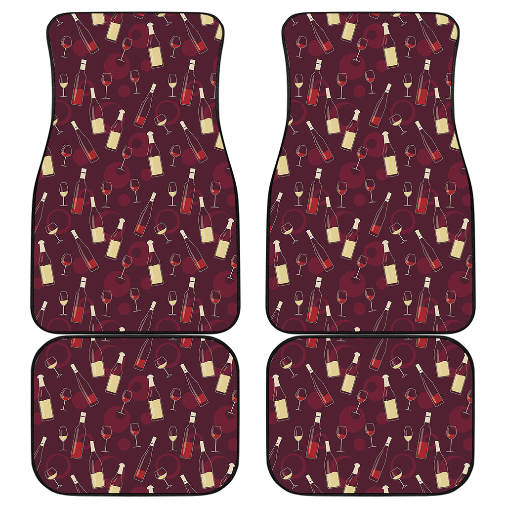 Glasses And Bottles Of Wine Print Front and Back Car Floor Mats