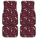 Glasses And Bottles Of Wine Print Front and Back Car Floor Mats