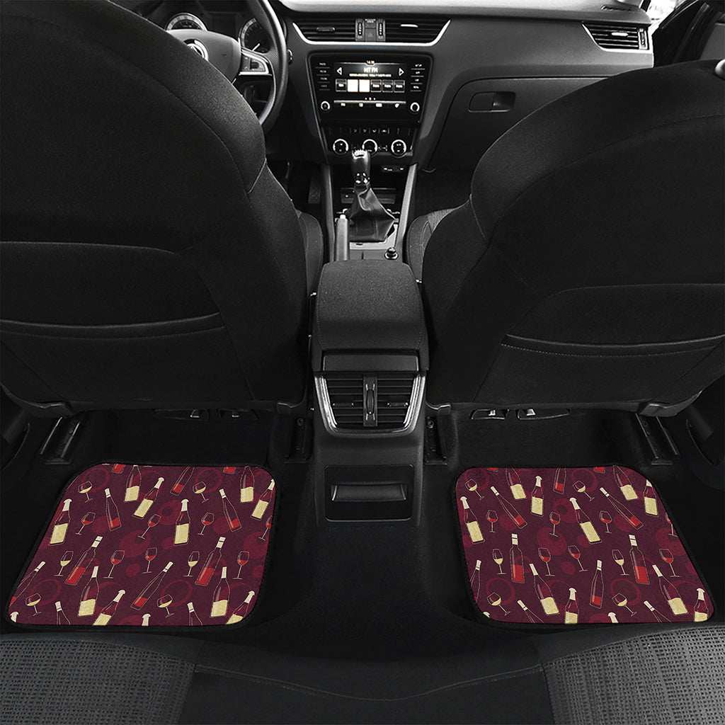Glasses And Bottles Of Wine Print Front and Back Car Floor Mats