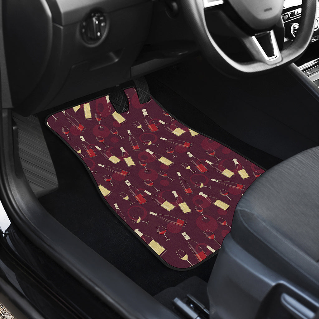 Glasses And Bottles Of Wine Print Front Car Floor Mats