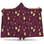 Glasses And Bottles Of Wine Print Hooded Blanket
