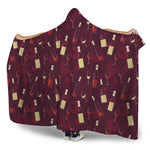 Glasses And Bottles Of Wine Print Hooded Blanket