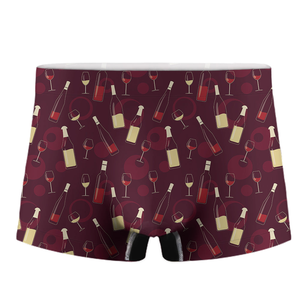 Glasses And Bottles Of Wine Print Men's Boxer Briefs