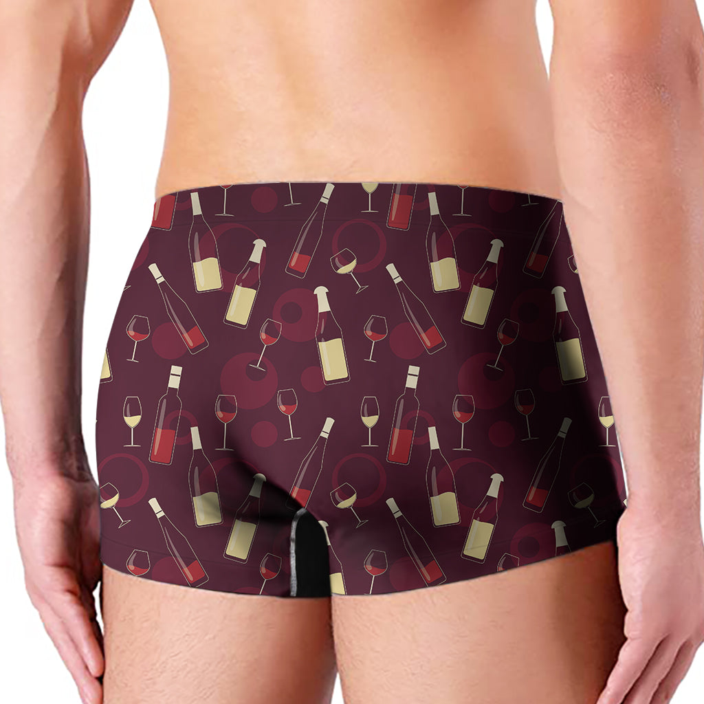 Glasses And Bottles Of Wine Print Men's Boxer Briefs