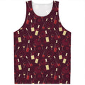 Glasses And Bottles Of Wine Print Men's Tank Top